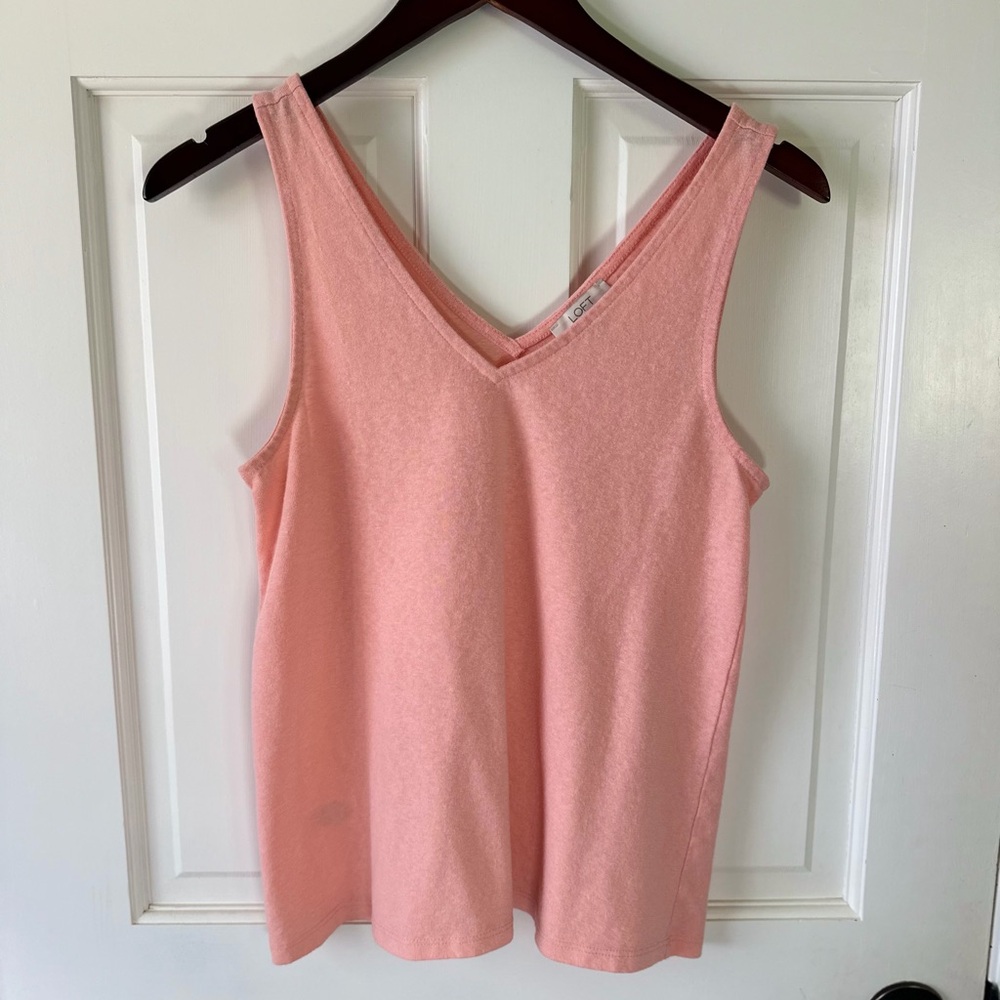 Loft Coral Pink V-Neck Tank Top